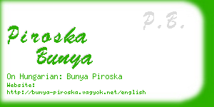 piroska bunya business card